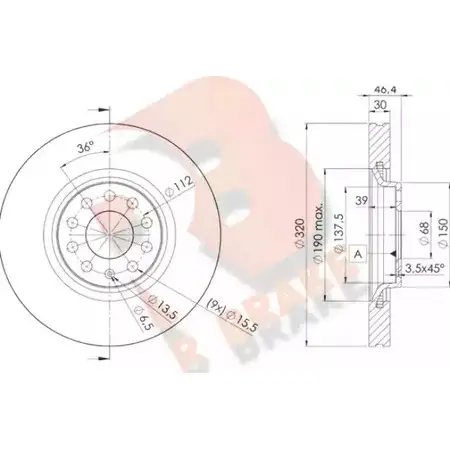 Тормозной диск R BRAKE 78RBD23615 XPYQHU6 4387726 1IT8 ER4