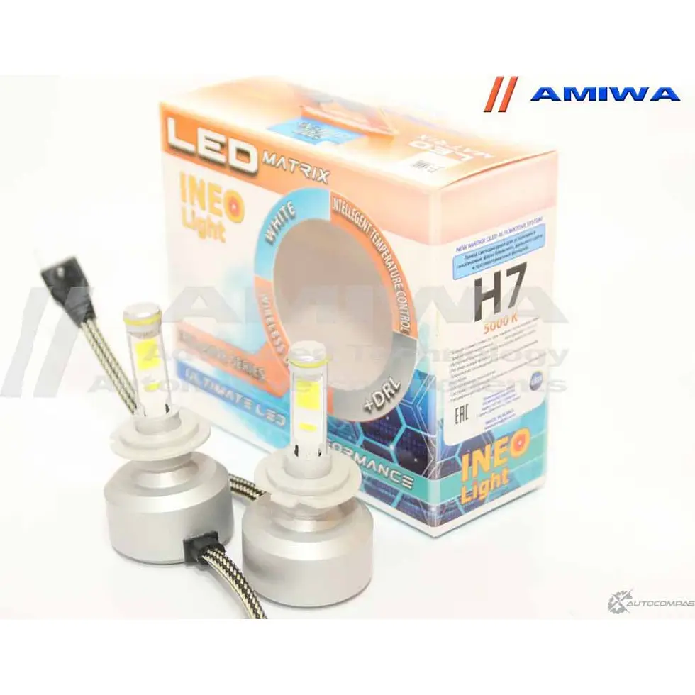 Лампа светодиодная автомобильная, 12/24b 5000k AMIWA DRL-H7-1D-5000K SAIA HK4 1422493049 BXTOM7K изображение 0