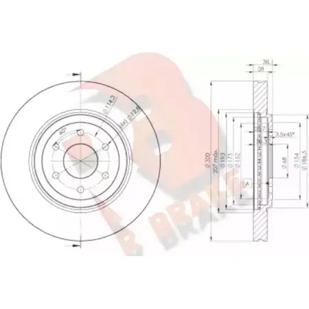 Тормозной диск R BRAKE HR3J0 OQ 78RBD24199 4387771 KA05VU изображение 0