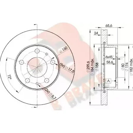 Тормозной диск R BRAKE 5DEBW 4387813 78RBD24682 N4N5G MD изображение 0