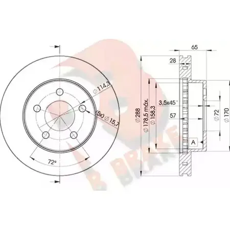 Тормозной диск R BRAKE 78RBD25121 4387864 81 YHP F0T5VT3