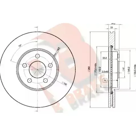 Тормозной диск R BRAKE 78RBD25300 9SRZ R 4387879 FHYZN изображение 0