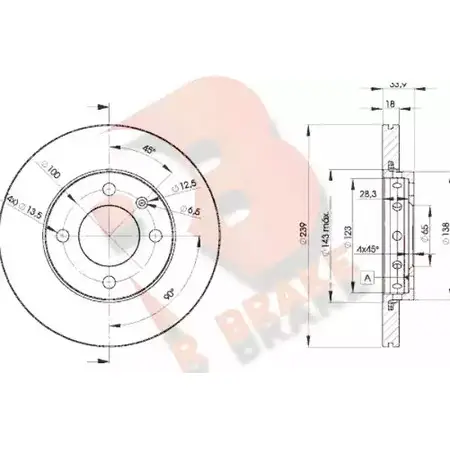Тормозной диск R BRAKE 4387882 78RBD25303 LFP7Q0 DITIDD Z