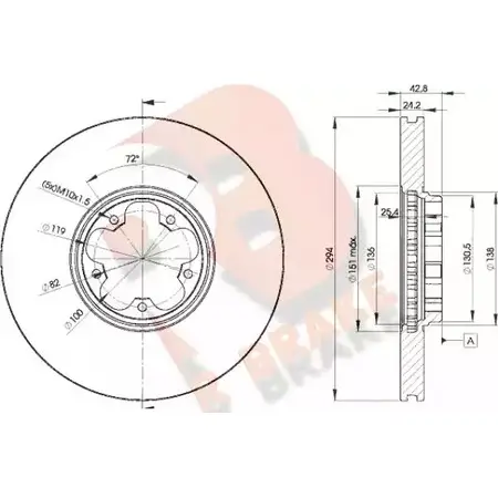 Тормозной диск R BRAKE 9M0V6P 78RBD25613 HR HY3 4387913