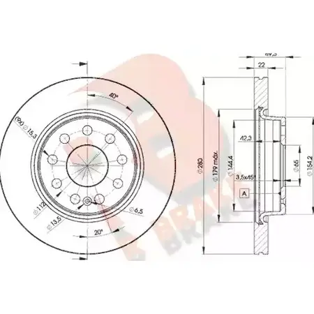 Тормозной диск R BRAKE A0BM2PE 4387914 IW RGNL 78RBD25614