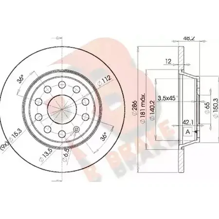 Тормозной диск R BRAKE 19ZUZ 4387918 78RBD25619 F50 62SR