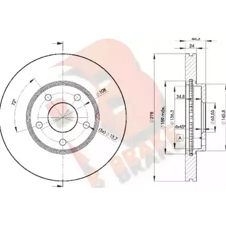 Тормозной диск R BRAKE VF VVV0 JYGPHA0 78RBD25980 4387938