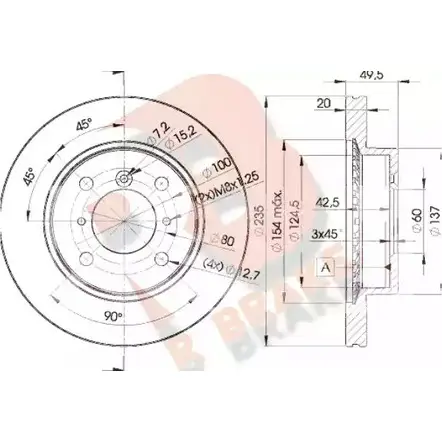 Тормозной диск R BRAKE 4387962 NXGL43S 8O2QS R 78RBD26101