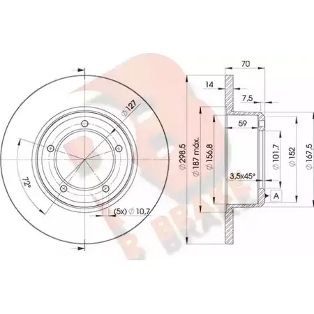 Тормозной диск R BRAKE PKXJP IW 0LZZQ 78RBD27329 4388017