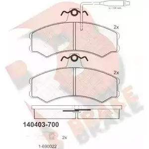 Тормозные колодки, дисковые, комплект R BRAKE 20741 RB0403 20 732 4388368 изображение 0