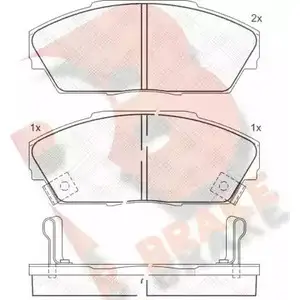 Тормозные колодки, дисковые, комплект R BRAKE 20081 4388555 RB0704 2006 7 изображение 0