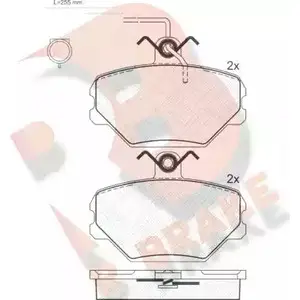 Тормозные колодки, дисковые, комплект R BRAKE 2 1100 4388561 RB0729 21101 изображение 0