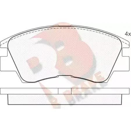 Тормозные колодки, дисковые, комплект R BRAKE Y16VRUI RB0791 21 375 4388628 изображение 0