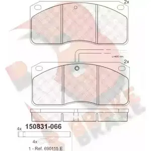 Тормозные колодки, дисковые, комплект R BRAKE RB0831-066 29039 2130 2 4388654 изображение 0