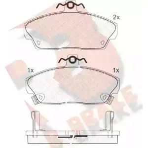 Тормозные колодки, дисковые, комплект R BRAKE 4388675 21516 2 1515 RB0860 изображение 0