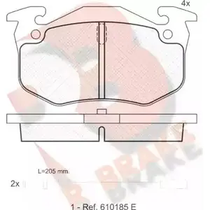 Тормозные колодки, дисковые, комплект R BRAKE RB0931 C7YTD5 20 315 4388745 изображение 0