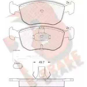 Тормозные колодки, дисковые, комплект R BRAKE 2 1358 RB0957 4388767 21393 изображение 0