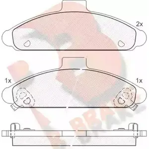 Тормозные колодки, дисковые, комплект R BRAKE RB0963 21530 4388773 21 529