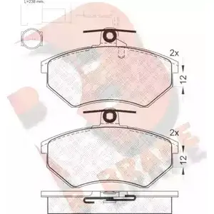 Тормозные колодки, дисковые, комплект R BRAKE 20168 4388800 RB0987 2016 7 изображение 0