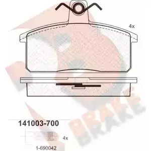 Тормозные колодки, дисковые, комплект R BRAKE RB1003-700 2 1418 21668 4388820 изображение 0