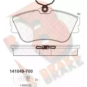 Тормозные колодки, дисковые, комплект R BRAKE 4388880 214 78 21479 RB1049