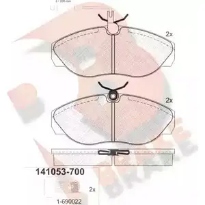 Тормозные колодки, дисковые, комплект R BRAKE 21628 2162 7 RB1053 4388885