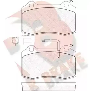Тормозные колодки, дисковые, комплект R BRAKE 2 1381 21382 RB1058 4388894
