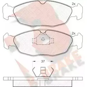 Тормозные колодки, дисковые, комплект R BRAKE 4388906 RB1084 21405 2 0547