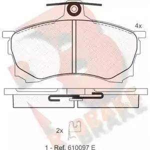 Тормозные колодки, дисковые, комплект R BRAKE RB1117 2308 0 4388948 23127