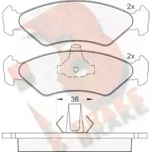 Тормозные колодки, дисковые, комплект R BRAKE 4388982 23 101 RB1143 23102 изображение 0