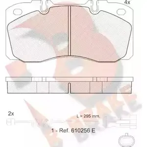 Тормозные колодки, дисковые, комплект R BRAKE RB1161-117 4389009 29 122 KNO41 изображение 0