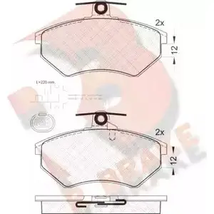 Тормозные колодки, дисковые, комплект R BRAKE 20168 4389059 2016 7 RB1216 изображение 0