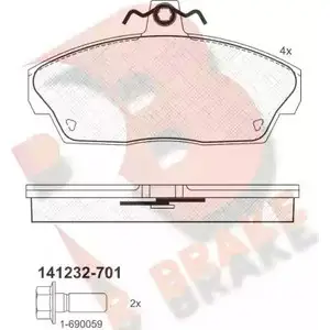 Тормозные колодки, дисковые, комплект R BRAKE 215 15 4389076 RB1232 23158 изображение 0