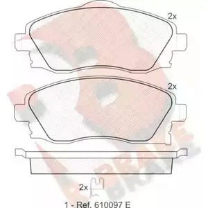 Тормозные колодки, дисковые, комплект R BRAKE RB1353 4389217 23226 23 225
