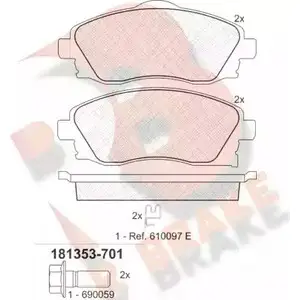 Тормозные колодки, дисковые, комплект R BRAKE RB1353-701 23 225 4389218 23226