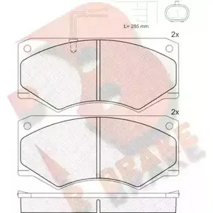 Тормозные колодки, дисковые, комплект R BRAKE RB1421 4389305 29138 204 65 изображение 0