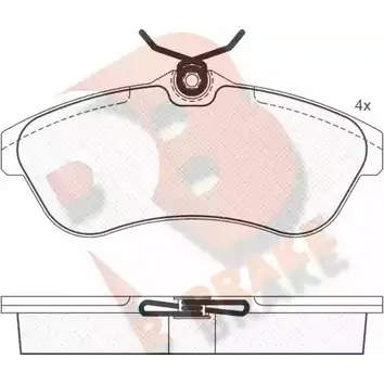 Тормозные колодки, дисковые, комплект R BRAKE 2 3408 RB1451 23409 4389354