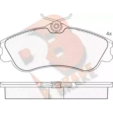 Тормозные колодки, дисковые, комплект R BRAKE 23 346 1RXFLC 4389451 RB1570 изображение 0