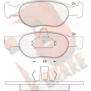 Тормозные колодки, дисковые, комплект R BRAKE RB1616 4389505 21931 21 930 изображение 0