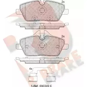 Тормозные колодки, дисковые, комплект R BRAKE 4389576 259 13 RB1662-200 25914