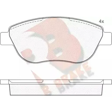 Тормозные колодки, дисковые, комплект R BRAKE RB1673 2 3708 23710 4389590