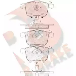 Тормозные колодки, дисковые, комплект R BRAKE 2022 4 23404 RB1681 4389605