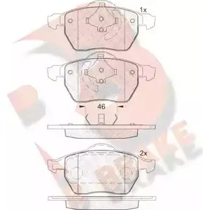 Тормозные колодки, дисковые, комплект R BRAKE RB1767 4389704 20 676 23106