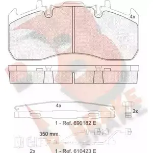 Тормозные колодки, дисковые, комплект R BRAKE 4389794 29203 2 9173 RB1841-122