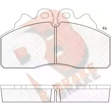 Тормозные колодки, дисковые, комплект R BRAKE 2 9256 RB1958 LJT851J 4389935 изображение 0