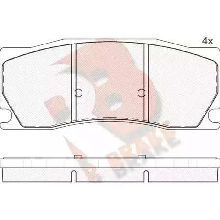 Тормозные колодки, дисковые, комплект R BRAKE 248 50 D1355-8464 RB2016 4390003 изображение 0