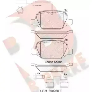 Тормозные колодки, дисковые, комплект R BRAKE RB2037 25237 2 3517 4390025