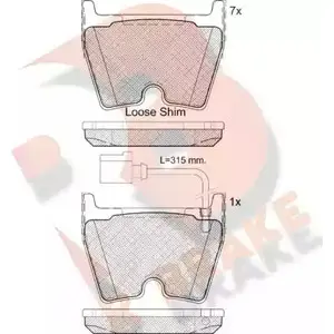 Тормозные колодки, дисковые, комплект R BRAKE 224 91 23751 4390116 RB2113-203