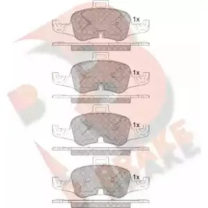 Тормозные колодки, дисковые, комплект R BRAKE RB2233 4390256 22 205 22206