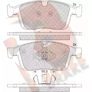 Тормозные колодки, дисковые, комплект R BRAKE 4390289 223 86 RB2266 22387 изображение 0